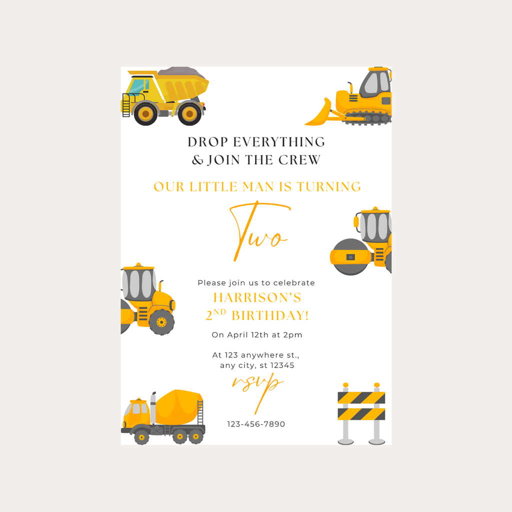 Editable Two the Crew Birthday Invitation