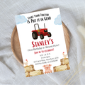 Editable Start Your Tractor Farm First Birthday Invitation