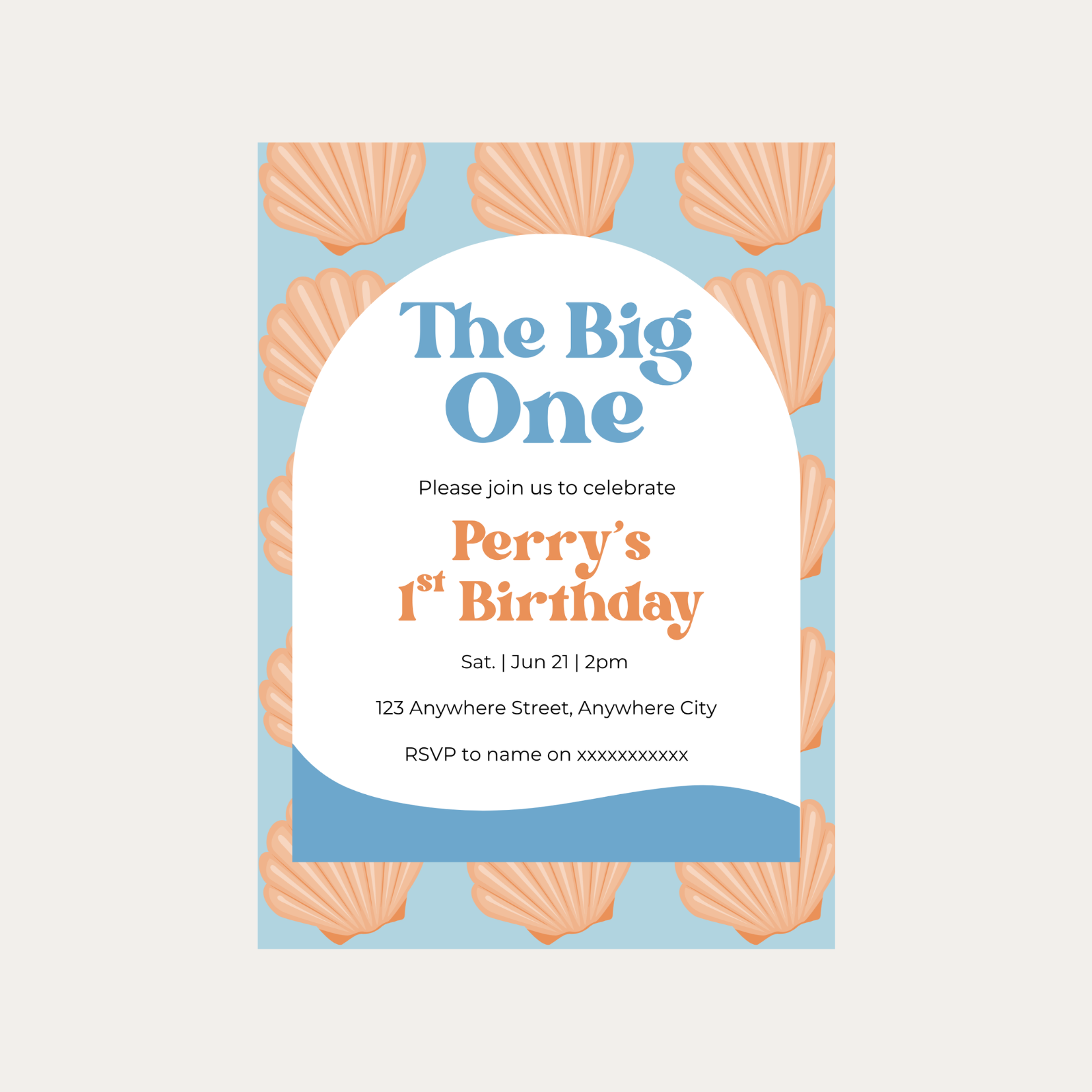 Editable The Big One 1st Birthday Invitation